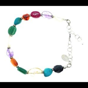 Natural chakra bracelets semiprecious stones 925SS